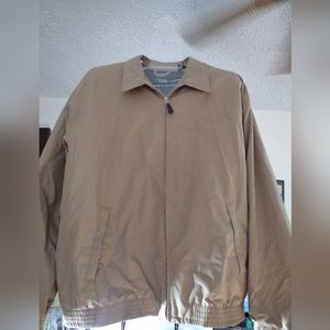 CHAPS tan full zip up jacket with pockets